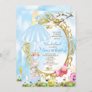 Invitation Alice en fête d'anniversaire du pays des