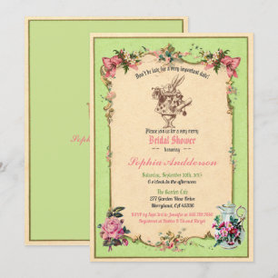 Invitation Alice en vert nuptiale d'invitation de douche du