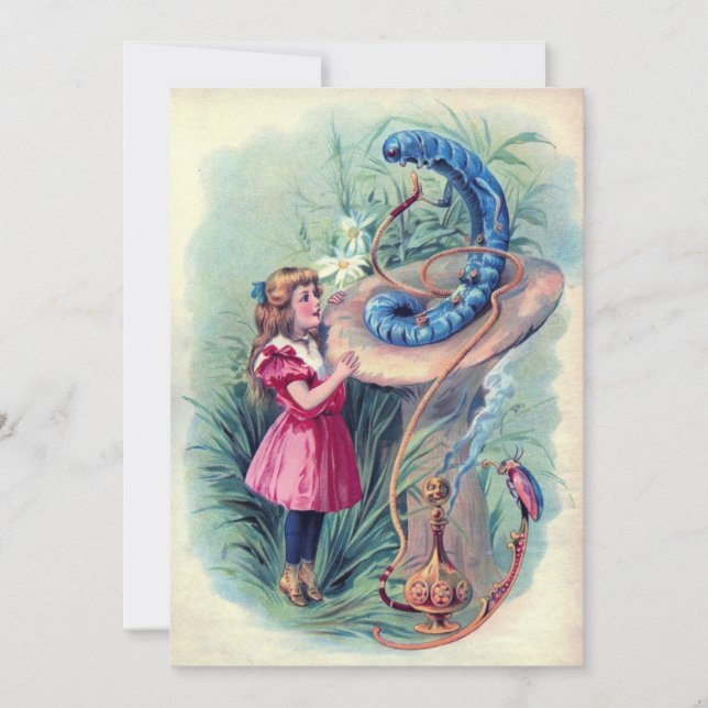 Invitation Alice et la Caterpillar (Devant)