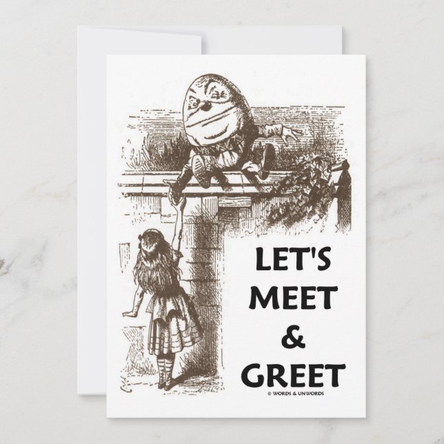 Invitation Alice Humpty Dumpty Wonderland, voici et saluons (Devant)