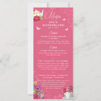 Alice In Wonderland Menu Florals Vibrant