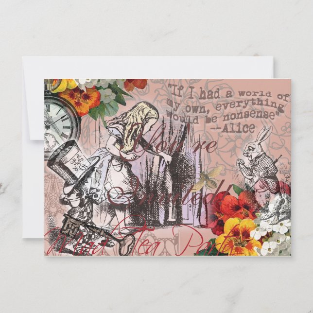Invitation Alice rideau absurde merveilleuse (Devant)