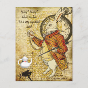 Invitation Alice vintage dans la Fête de la mariée de lapin