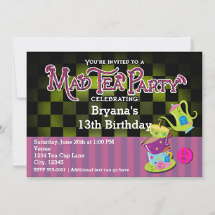 Invitation Alice Whimsical MAD THÉ FÊTE Anniversaire Invitati