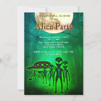 Alien fou & OVNI dans l'Invitation du Forest Party