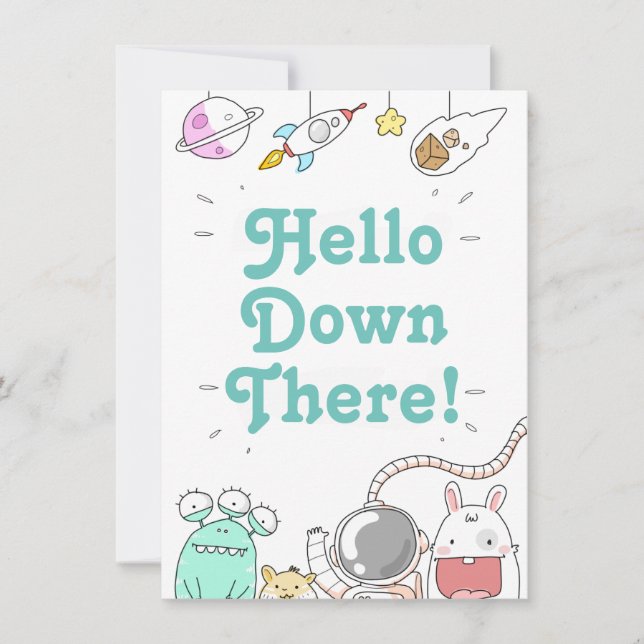 Invitation Alien Hello Down There Card (Devant)
