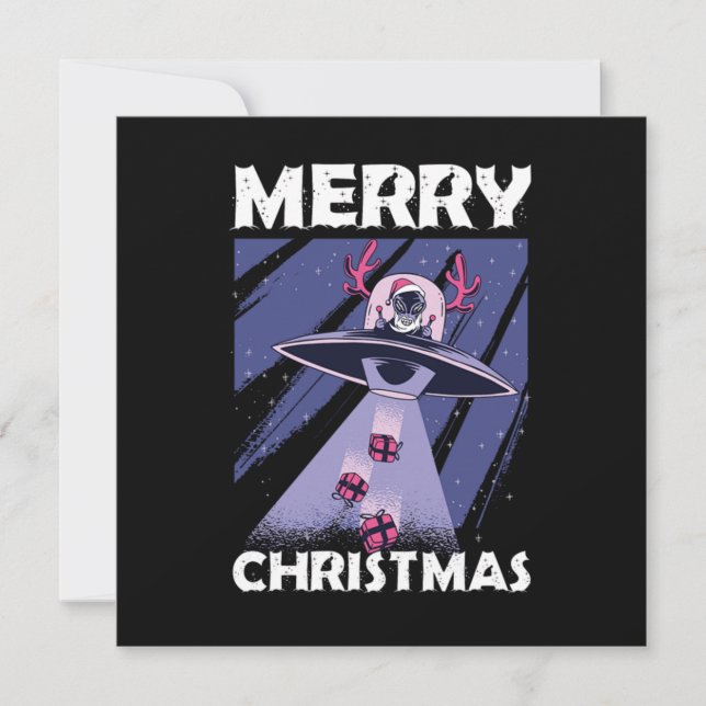 Invitation Alien Santa Merry Christmas Gift (Devant)