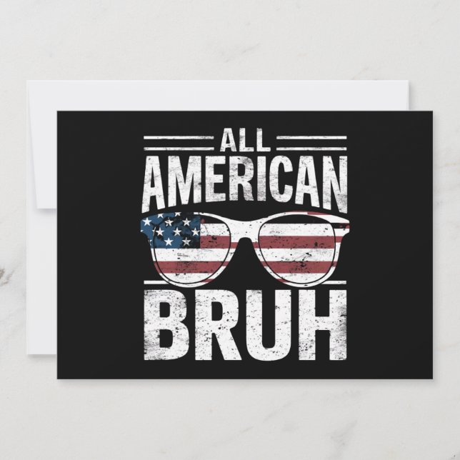 Invitation All American Bruh 4 juillet Boys Patriotic (Devant)