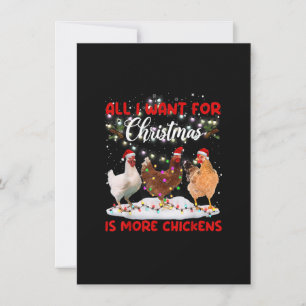 Invitation All I Want For Christmas Is More Chickens Santa Ha