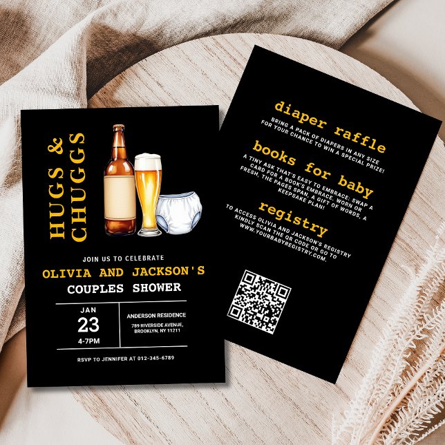 Invitation All in One Beers Diapers Couples Baby shower (Créateur téléchargé)