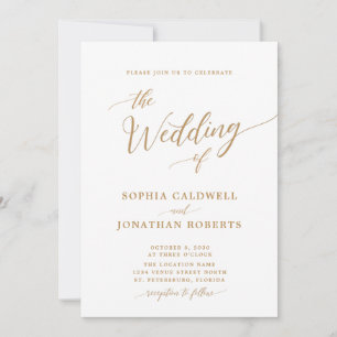 Invitation All in One Classic Gold Calligraphy Mariage