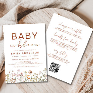 Invitation All in One Fleur sauvage Baby in Bloom Baby shower