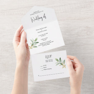 Invitation All in One Greenery Watercolor