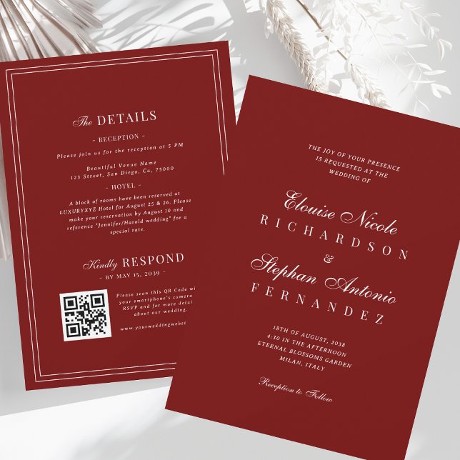 Invitation All in One Old Money Wedding (Créateur téléchargé)