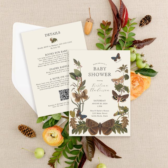 Invitation All in One Woodland Genre annonce un Baby shower (Créateur téléchargé)