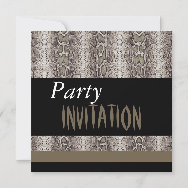 Invitation All Occasions Animal Snake Skin Black (Front)