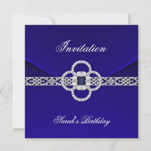 Invitation All Occasions Blue Silver Jewel NEW