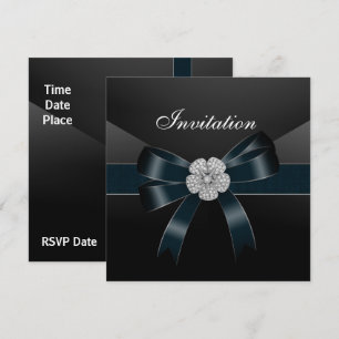 Invitation All Occasions Diamond Jewel Black Bow