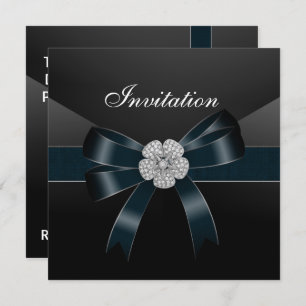 Invitation All Occasions Diamond Jewel Black Bow