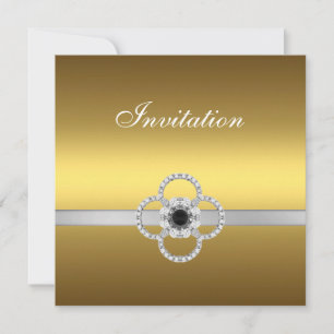 Invitation All Occasions Gold Silver Black Jewel