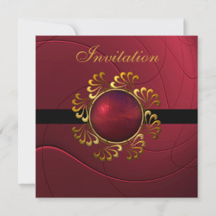 Invitation All Occasions Rich Red Print Jewel