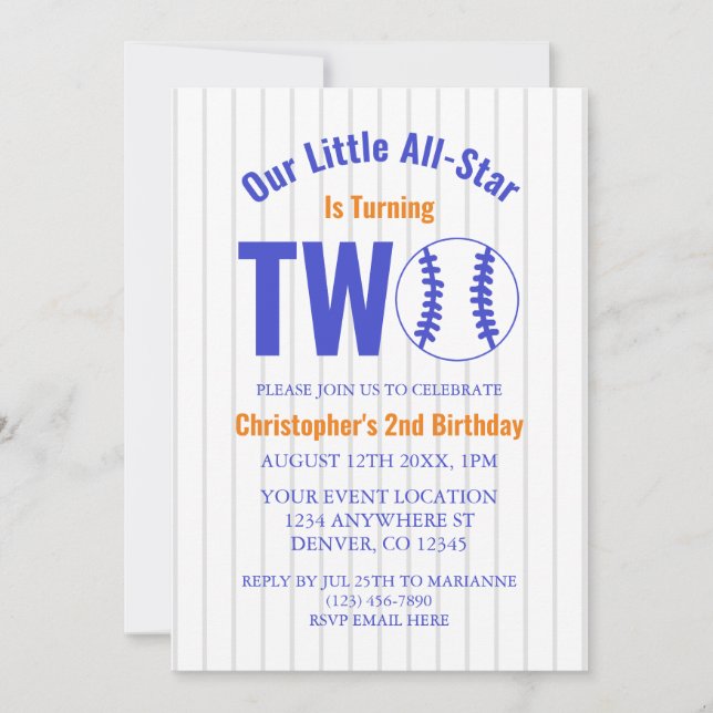 Invitation All-Star Baseball 2e anniversaire (Devant)
