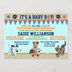 Invitation All-Star de douche de bébé de chiots