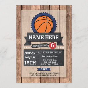 Invitation All Star Sports Party PanierBall Anniversaire Invi