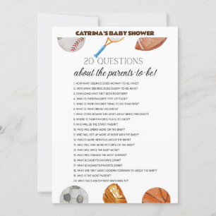 Invitation All Stars Sports Baby shower - Nom modifiable, 5x7