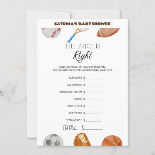 Invitation All Stars Sports Baby shower - Nom modifiable, 5x7