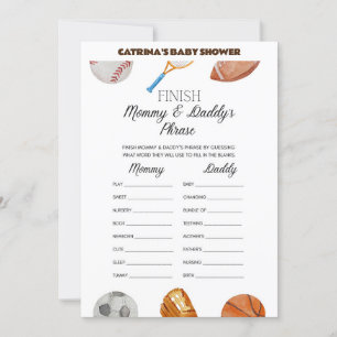 Invitation All Stars Sports Baby shower - Nom modifiable, 5x7