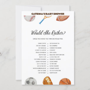 Invitation All Stars Sports Baby shower - Nom modifiable, 5x7