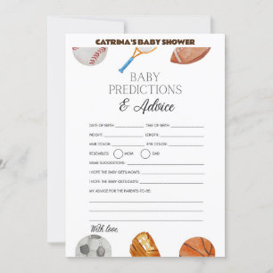 Invitation All Stars Sports Baby shower - Nom modifiable, 5x7