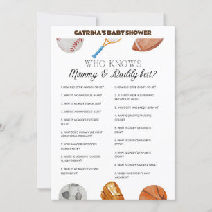 Invitation All Stars Sports Baby shower - Nom modifiable, 5x7