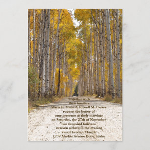 Invitation Allée d'Aspen dans le mariage d'automne