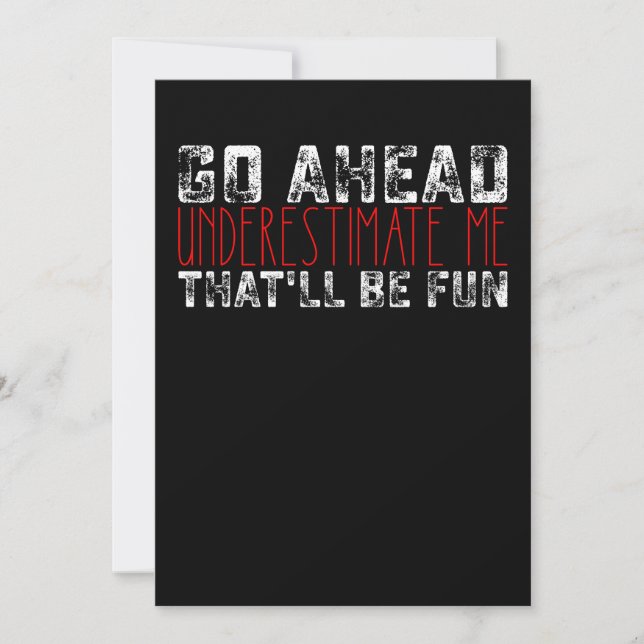 Invitation Aller de l'avant me sous-estimer qui sera amusant (Devant)