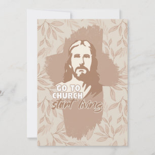 Invitation Allez À L'Église... ! Jésus-Christ. Christian Prea