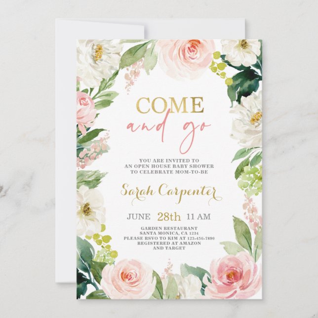 Invitation Allez, Baby shower fille (Devant)