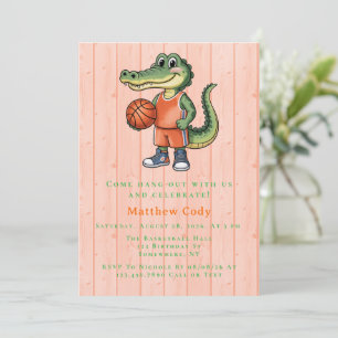 Invitation Alligator Basketball fête d'anniversaire pour les 