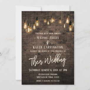 Invitation Allison v4 Brick Edison Lights Mariage