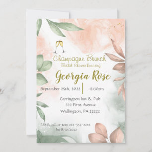 Invitation Allocution de champagne brunch nuptiale