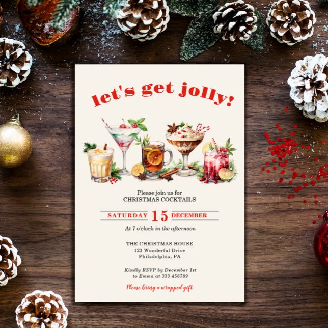 Invitation Allons chercher Jolly | Christmas Cocktails Party  (Créateur téléchargé)