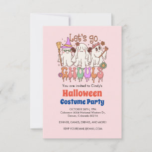 Invitation Allons Gouls, Halloween rose rétro