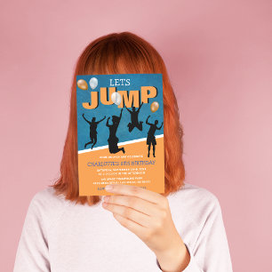Invitation Allons sauter Fête d'anniversaire de trampoline