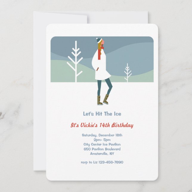 Invitation Allons sur la glace (Devant)
