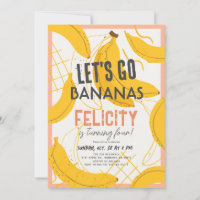 Allons-y Bananes Fille Jaune et Rose Anniversaire