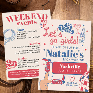Invitation Allons-y Filles Nashville Bachelorette Itinéraire