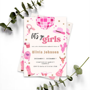 Invitation Allons-y les filles Nashville Pink Rodeo   Enterre