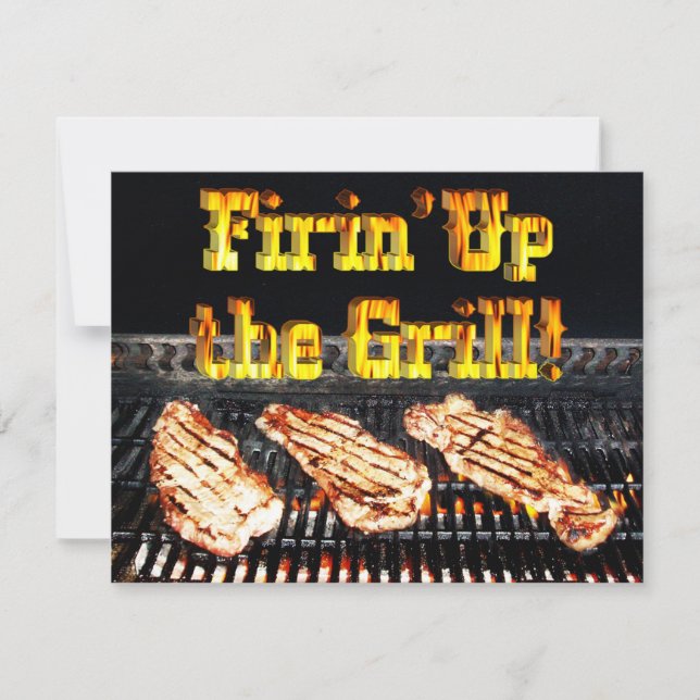 Invitation Allumez le Grill ! Fête BBQ (Devant)