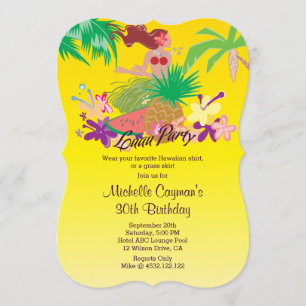 Invitation Aloha fête d'anniversaire de Luau